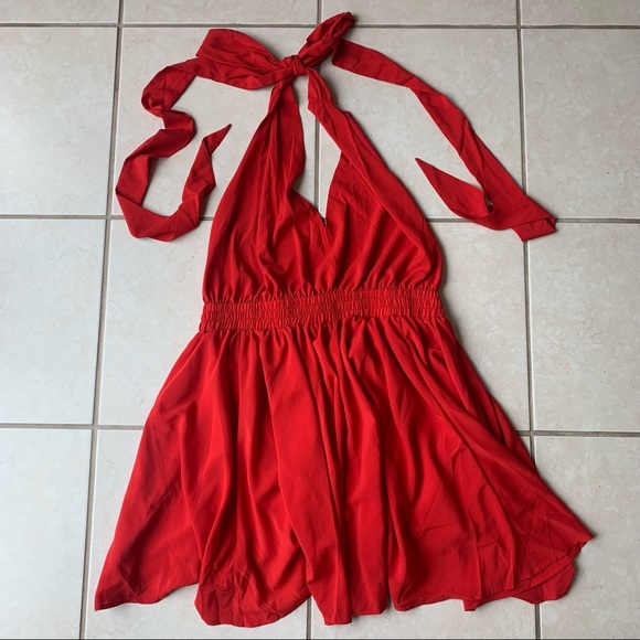 • NEW! Deep V Tie Back Mini Dress • - Picture 2 of 16